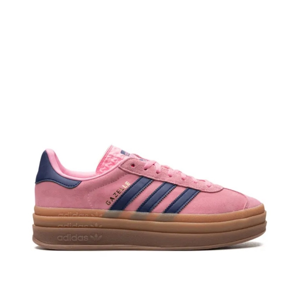 Adidas Women's Gazelle Pink and Navy Sneakers - Picture 2 of 9